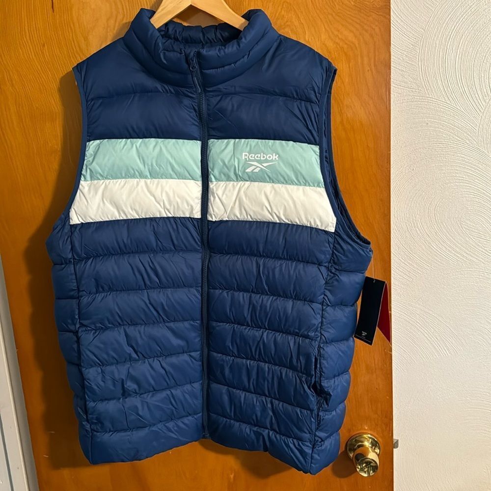 Reebok Puffer Vest Mens XL Navy
